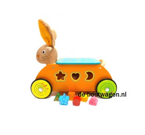 houten loopwagen konijn playwood